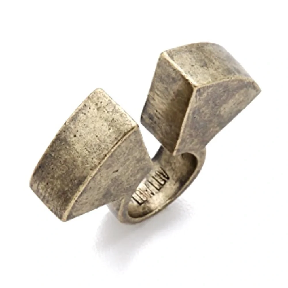 Low Luv x Erin Wasson Ingot Sculptural Ring in Silver Tone
